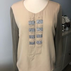 Crystal embellished silk Chloe top